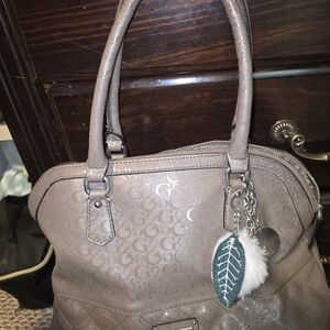 Elegant Taupe Guess Designer Handbag